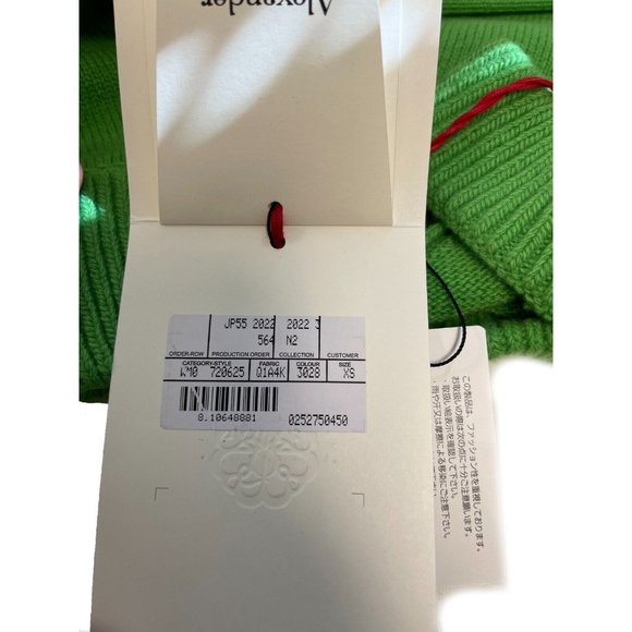 Alexander McQueen Halterneck Sweatshirt Green Sweater XS Top NEW - Picture 5 of 13